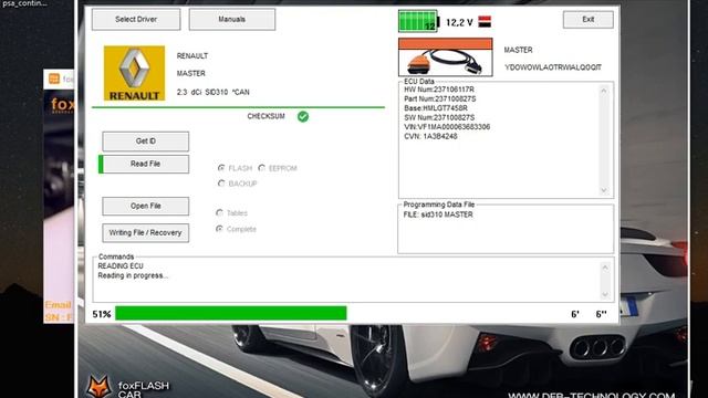 FOXFLASH READ  SID 310 BY OBD