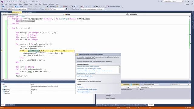 Insertion Sort VB.NET Implementation смотреть онлайн
