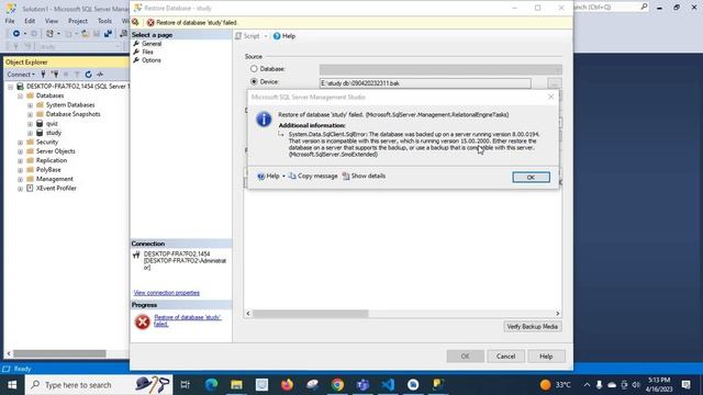 Either restore the database on a server that supports the backup, or use a backup that is compatibl смотреть онлайн
