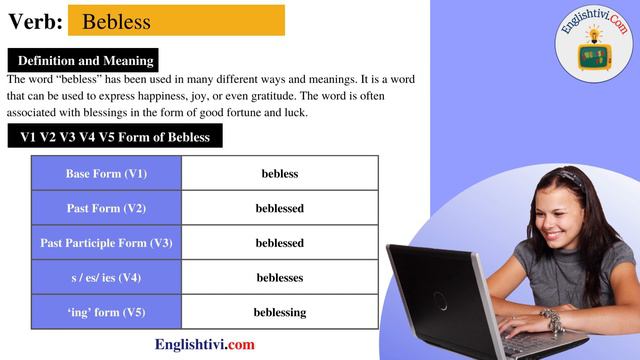 bebless V1 V2 V3 V4 V5 Base Form, Past Simple, Past Participle Form of bebless | Englishtivi.com смотреть онлайн