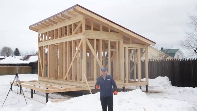 7.2. Строительство каркасной бани. Односкатная крыша. Цена. "Строй и Живи" смотреть онлайн
