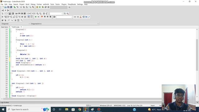 Diagonal Matrix in C++ using class смотреть онлайн