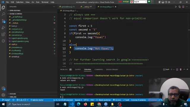 Javascript strict equality vs loose equality смотреть онлайн