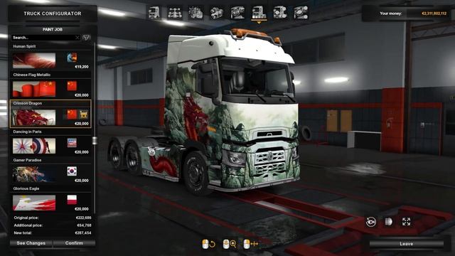 Renault Range T Paintable Grill [1.36] - Euro Truck Simulator 2 смотреть онлайн