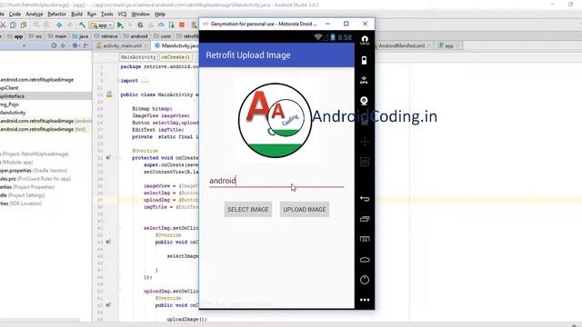 Android tutorial on uploading image to server using Retrofit Library | android coding смотреть онлайн