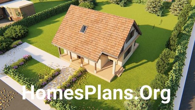 Casa cu mansarda cu doua dormitoare. Dimensiuni 9 x 7 mt. смотреть онлайн