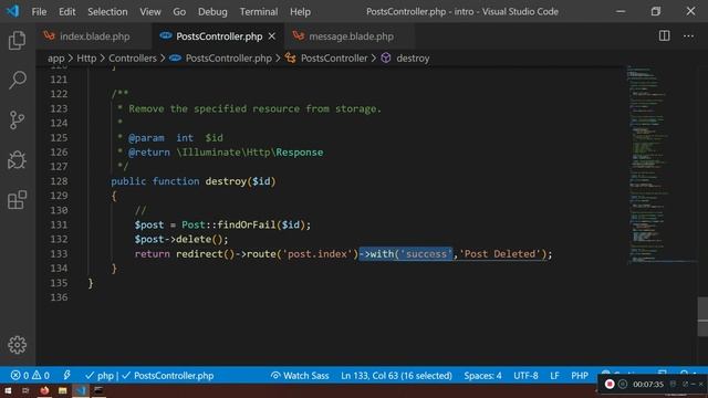 10- Laravel Destroy or Delete Posts And Display Session Messages to notify users смотреть онлайн
