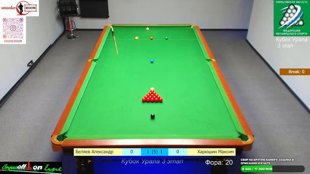Беляев Александр vs Харюшин Максим. Кубок Урала 3 Этап. Snooker Room. смотреть онлайн