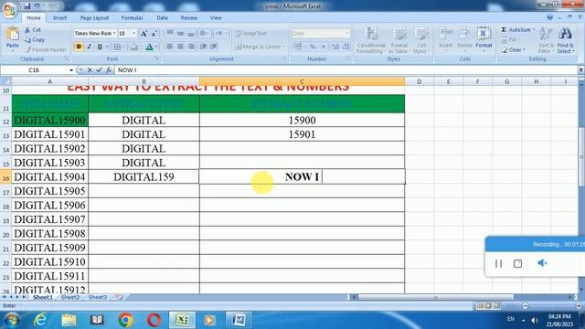 How to separate numbers from text in Excel using "Text to Columns" l excel tablet l microsoft app смотреть онлайн