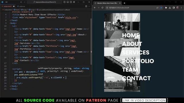 Modern Menu Hover Effects | CSS & Javascript смотреть онлайн