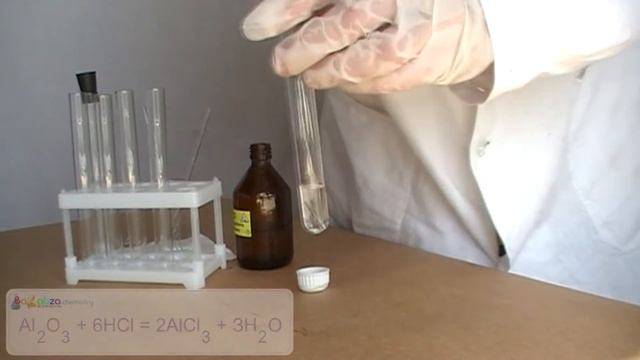 Эксперимент №16. Алюминий - активный, но защищенный (Al2O3 + 6HCl = 2AlCl3 + ЗН2O)