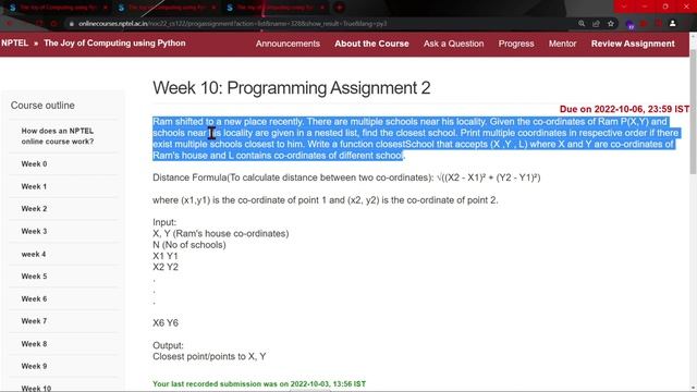 NPTEL The Joy of Computing using Python Week 10 All Programming Assignment Solution 2022 |IIT Ropa смотреть онлайн