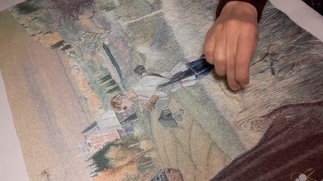 Вышивка гладью. Пейзаж. Травка. смотреть онлайн