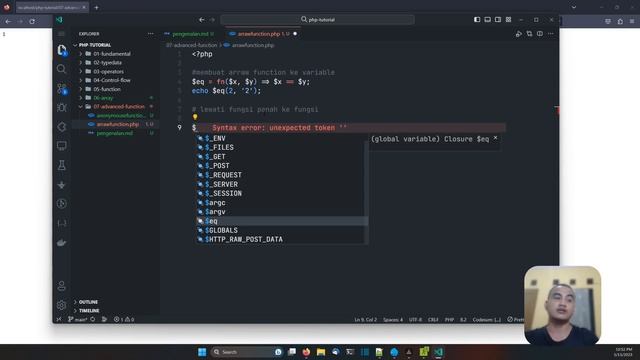 PHP TUTORIAL #53 ARROW FUNCTION смотреть онлайн