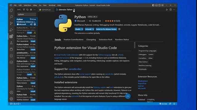 como INSTALAR PYTHON en visual STUDIO code WINDOWS 10 (2023) ? смотреть онлайн