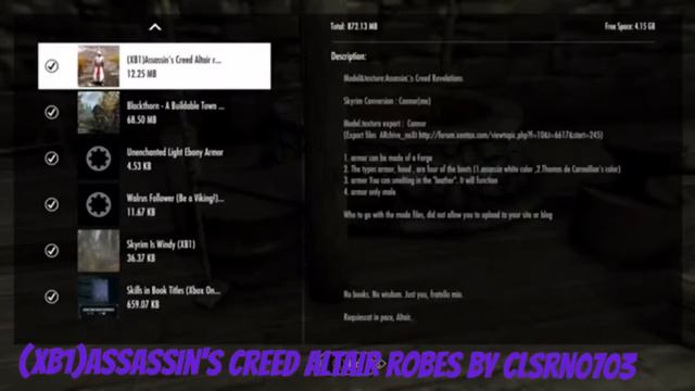 Skyrim SE Xbox One Mods|30|Skyrim Hair Colors,Skills in Book Titles ,Assassin's Creed Altair Robes смотреть онлайн