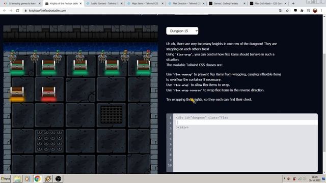 ⤷ Knights of the Flexbox Table +6+RU\EN+ Программируем CSS ⟳ CSS coding game ↴ смотреть онлайн