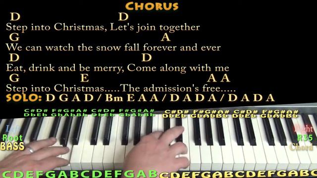 Step Into Christmas (Elton John) Piano Jamtrack With Chords/Lyrics