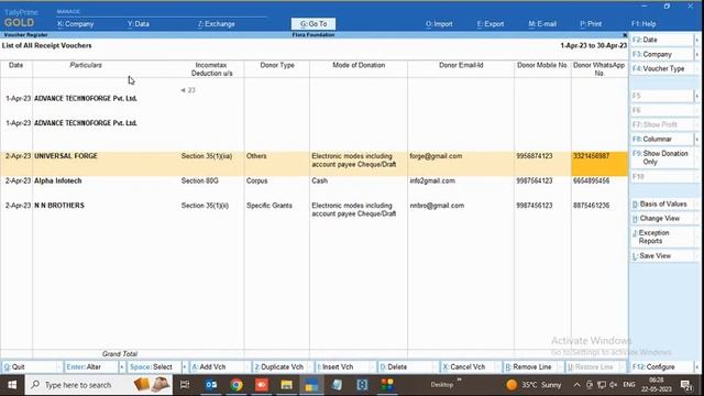 Tally Add On : Donation Receipt and Form 10BD for Trust/NGO in TallyPrime software. смотреть онлайн