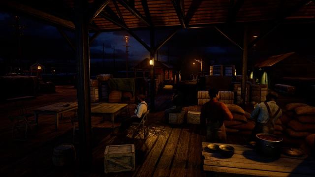 Атмосферное видео по RDR2. Звук губной гармошки на причале смотреть онлайн