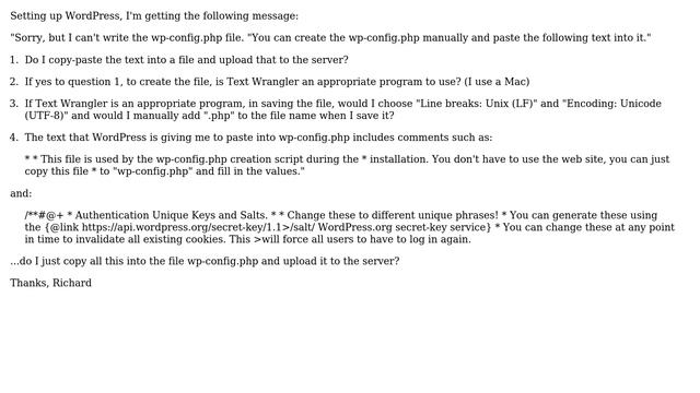 Wordpress: Creating the wp-config.php file manually смотреть онлайн
