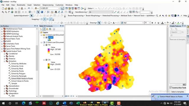 Extract Multi Values to Points in ArcGIS смотреть онлайн