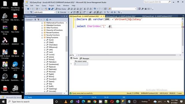 Charindex() Function in SQL Server||SQLSERVER||SQLISEASY #sqlserver #charindex #sql смотреть онлайн