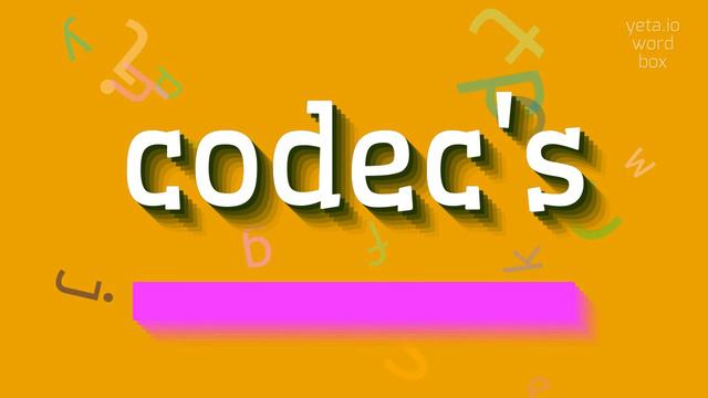 CODEC'S - HOW TO SAY CODEC'S? #codec's смотреть онлайн