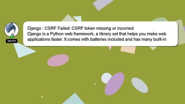 Django : CSRF Failed: CSRF token missing or incorrect смотреть онлайн