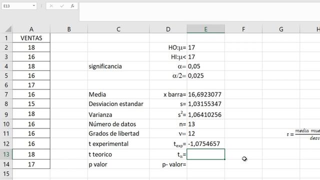 prueba t para una muestra con excel смотреть онлайн