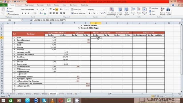 How to Prepare Ten Column Worksheet in excel spread sheet @myesheet смотреть онлайн