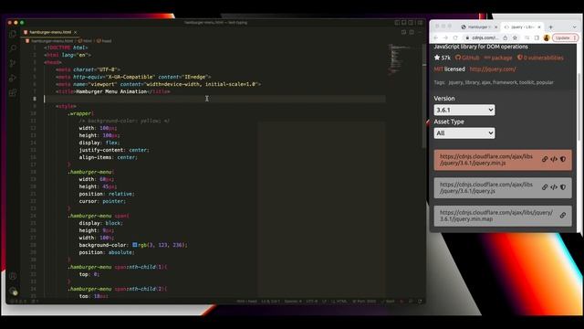 Create a Hamburger Menu animation with HTML | CSS | JS смотреть онлайн