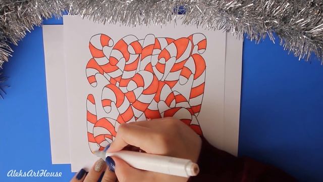 Дудлинг рисование | Новогодние леденцы смотреть онлайн