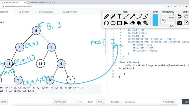 [Java] Leetcode 113. Path Sum II [Binary Tree #13] смотреть онлайн