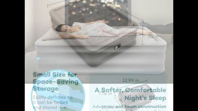 Special Discount on Sable Upgraded Full Size Air Mattress, Raised Inflatable Airbed with Built-in смотреть онлайн