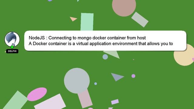 NodeJS : Connecting to mongo docker container from host смотреть онлайн