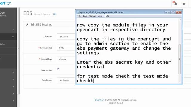EBS Payment system for opencart 2.3 version смотреть онлайн