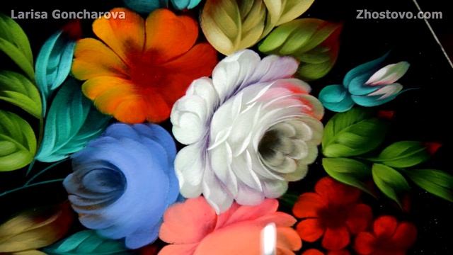 Расписываю три деревянных панно в одной композиции. Выправка. Жостовская роспись под заказ смотреть онлайн