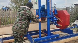 Пилорама ленточная. TWE6500«Light» изучаем и пилю брус 100*100.