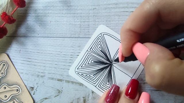 Easy tangle "Z-trik" for fast drawing | Zentangle pattern for beginners смотреть онлайн