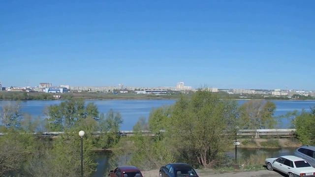 Магнитогорск, вид на правый берег реки Урал смотреть онлайн