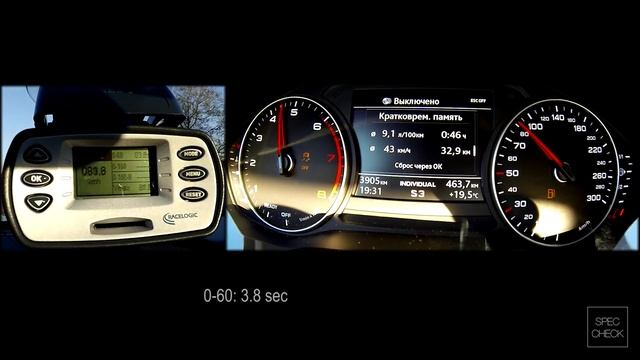 Audi A4 B9 2.0 TFSI Ultra 0-100 racelogic acceleration смотреть онлайн