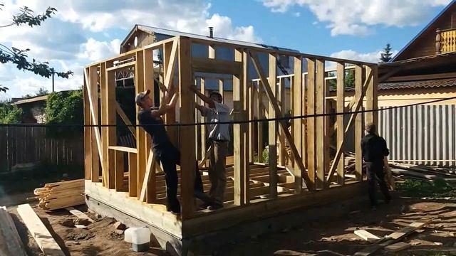 Строительство каркасной бани 4х5 м. смотреть онлайн