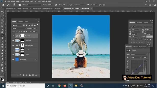 How To Create Photo Manipulation in photoshop Adobe Photoshop Tutorial 2021 Shark Attack смотреть онлайн