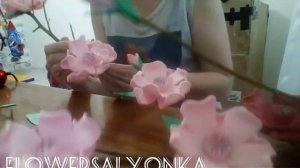 Ростовые цветы!Веточка сакуры из изолона!
