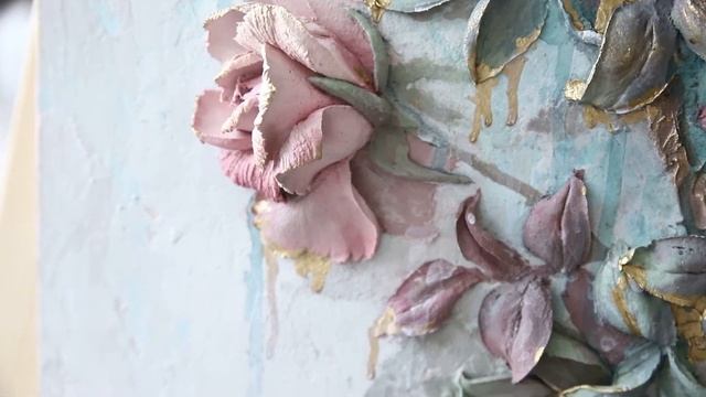 КАРТИНА С ОБЪЁМНЫМИ РОЗАМИ. PICTURE WITH VOLUME ROSES. смотреть онлайн