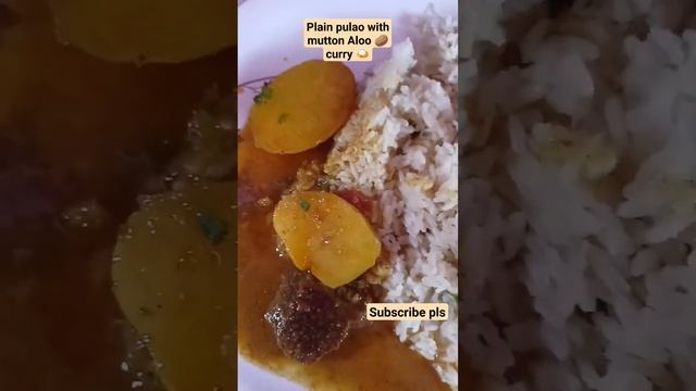 Plain Pulao With  Mutton Aloo ? Curry ?#viral