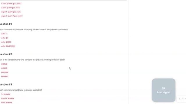0x03 Shell, init files, variables and expansions quiz questions and answers смотреть онлайн