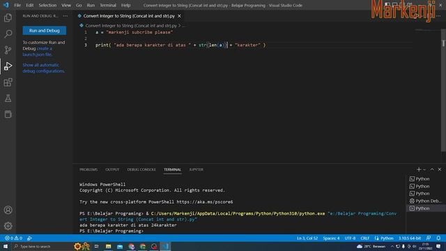Belajar Python 30 - Converting INT to STRING (Mengonversi INT menjadi STRING) смотреть онлайн
