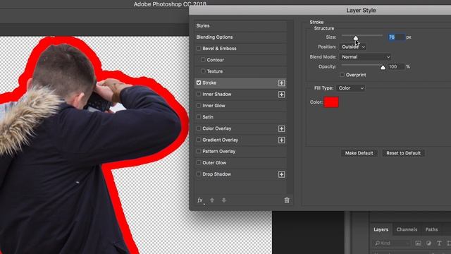 How to Draw an Outline Around a Person - Photoshop Tutorial смотреть онлайн